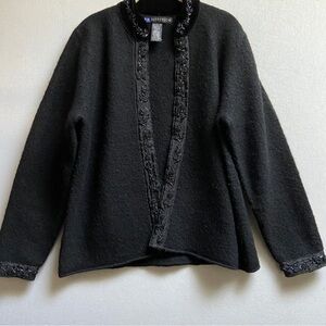 I.B Diffusion wool beaded long sleeve sweater cardigan Sz S